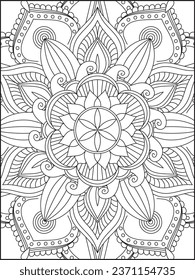 Vector abstract mandala pattern.coloring page mandala design. Adult mandala coloring page. Vector illustration.Coloring Pages. Kids Coloring Pages