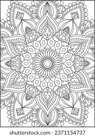 Vector abstract mandala pattern.coloring page mandala design. Adult mandala coloring page. Vector illustration.Coloring Pages. Kids Coloring Pages