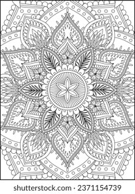 Vector abstract mandala pattern.coloring page mandala design. Adult mandala coloring page. Vector illustration.Coloring Pages. Kids Coloring Pages