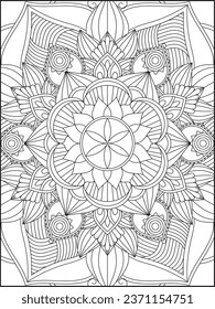 Vector abstract mandala pattern.coloring page mandala design. Adult mandala coloring page. Vector illustration.Coloring Pages. Kids Coloring Pages