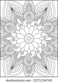 Vector abstract mandala pattern.coloring page mandala design. Adult mandala coloring page. Vector illustration.Coloring Pages. Kids Coloring Pages