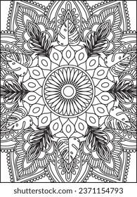 Vector abstract mandala pattern.coloring page mandala design. Adult mandala coloring page. Vector illustration.Coloring Pages. Kids Coloring Pages