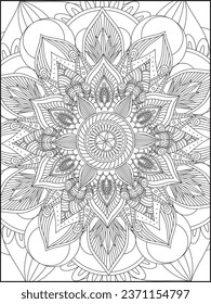 Vector abstract mandala pattern.coloring page mandala design. Adult mandala coloring page. Vector illustration.Coloring Pages. Kids Coloring Pages
