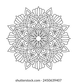 Vector abstracto mandala patrones y arte en la pared Libro de colorear patrón de encaje