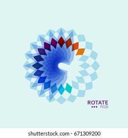 Vector abstract mandala symbol / Round pattern with geometric shapes.