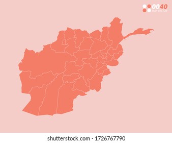 Vector abstract map of Afghanistan