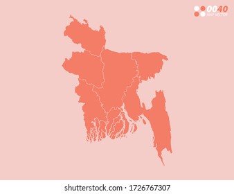 Vector abstract map of Bangladesh