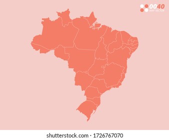 Vector abstract map of Brazil