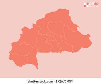 Vector abstract map of Burkina Faso