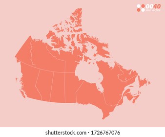 Vector Abstract Map Of Canada