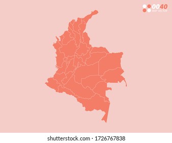 Vector abstract map of Colombia