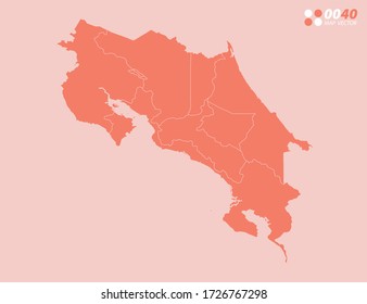 Vector abstract map of Costa Rica