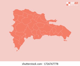 Vector abstract map of Dominican Republic