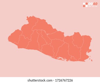 Vector abstract map of El Salvador