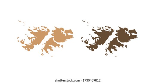 Vector abstract map of Falkland Islands