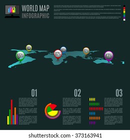 Vector Abstract Map Infographic Illustration. 