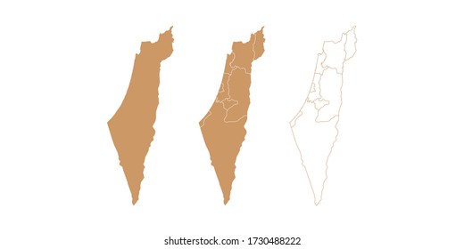 Vector abstract map of Israel