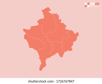Vector abstract map of Kosovo