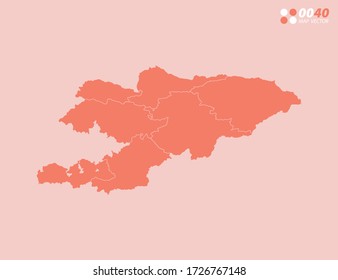 Vector abstract map of Kyrgyzstan