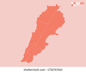 Vector abstract map of Lebanon