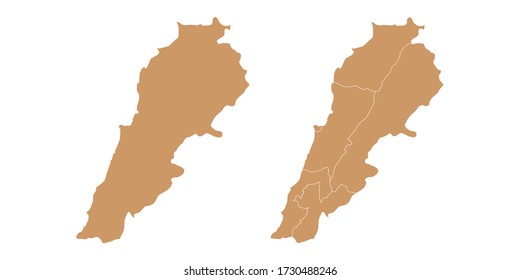 Vector abstract map of Lebanon