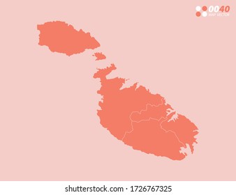 Vector abstract map of Malta