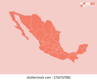 Vector abstract map of Mexico