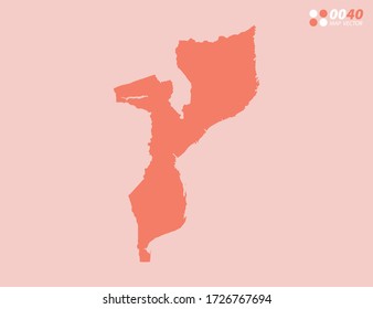 Vector abstract map of Mozambique