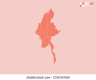 Vector abstract map of Myanmar
