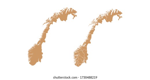 Vector abstract map of Norway