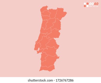 Vector abstract map of Portugal