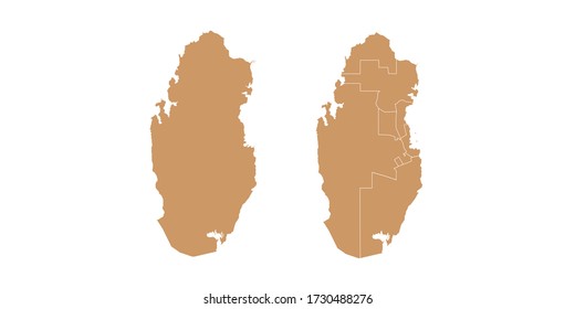Vector abstract map of Qatar