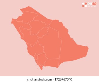 Vector abstract map of Saudi Arabia