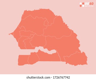 Vector abstract map of Senegal