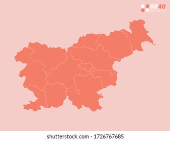 Vector abstract map of Slovenia