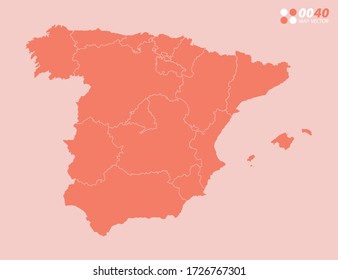 Vector abstract map of Spain