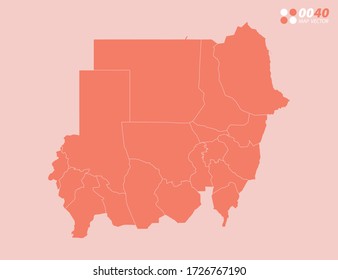 Vector abstract map of Sudan