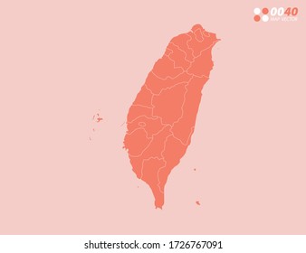 Vector Abstract Map Of Taiwan