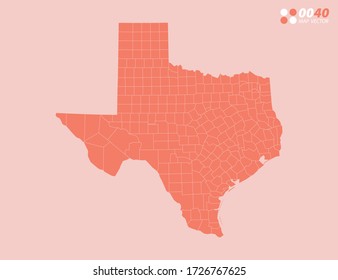 Vector abstract map of Texas