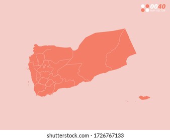 Vector abstract map of Yemen