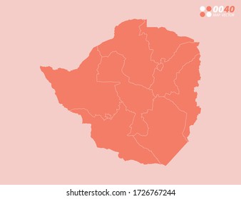 Vector abstract map of Zimbabwe