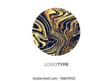 Vector Abstract Marble Logo Brand Company Design Template. Brightly logotype, logo, sign, symbol. Luxury premium exclusive print.