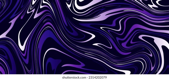 Vector abstract marble texture fluid flowing effect purple color. White and purple marble pattern design concept.