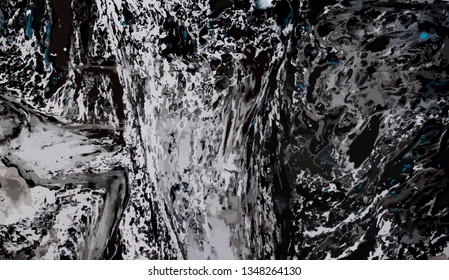 Vector abstract marble texture. Liquid marble with silver. Grunge Marble background, Marbling texture design. Abstract background. Monochrome texture. 
