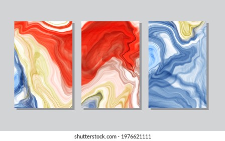 Vector abstract marble textures banner et. Color Ink illustration. Abstract ink painting. Vector design element.