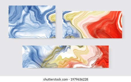 Banner de texturas de mármol abstracto vectorial et. Ilustración de tinta de color. Resumen de pintura con tinta. Elemento de diseño de vectores.