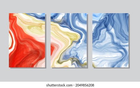 Vector abstract marble textures banner et. Color Ink illustration. Abstract ink painting. Vector design element.