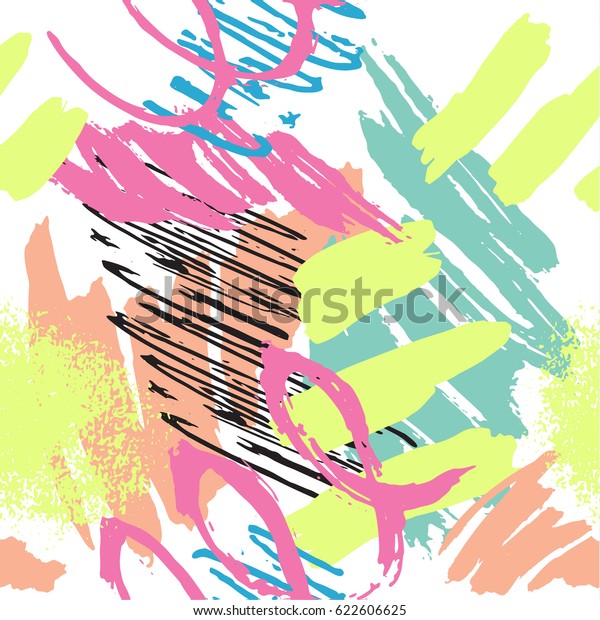 Vector Abstract Mark Making Seamless Pattern Stock Vector (Royalty Free ...