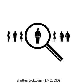 vector abstract market research icon or pictogram | flat design business infographics element black on white background