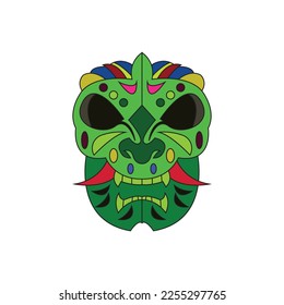 vector abstract mask full color green domination. With a simple design. Great for faces, symbols, force, art, paint, graphics, etc.